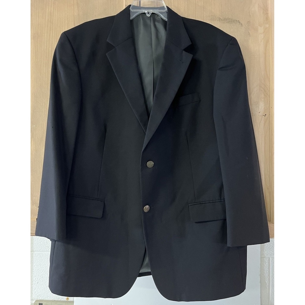 Oscar De‎ La Renta Mens Black Sport Coat Blazer 46R -made In Columbia